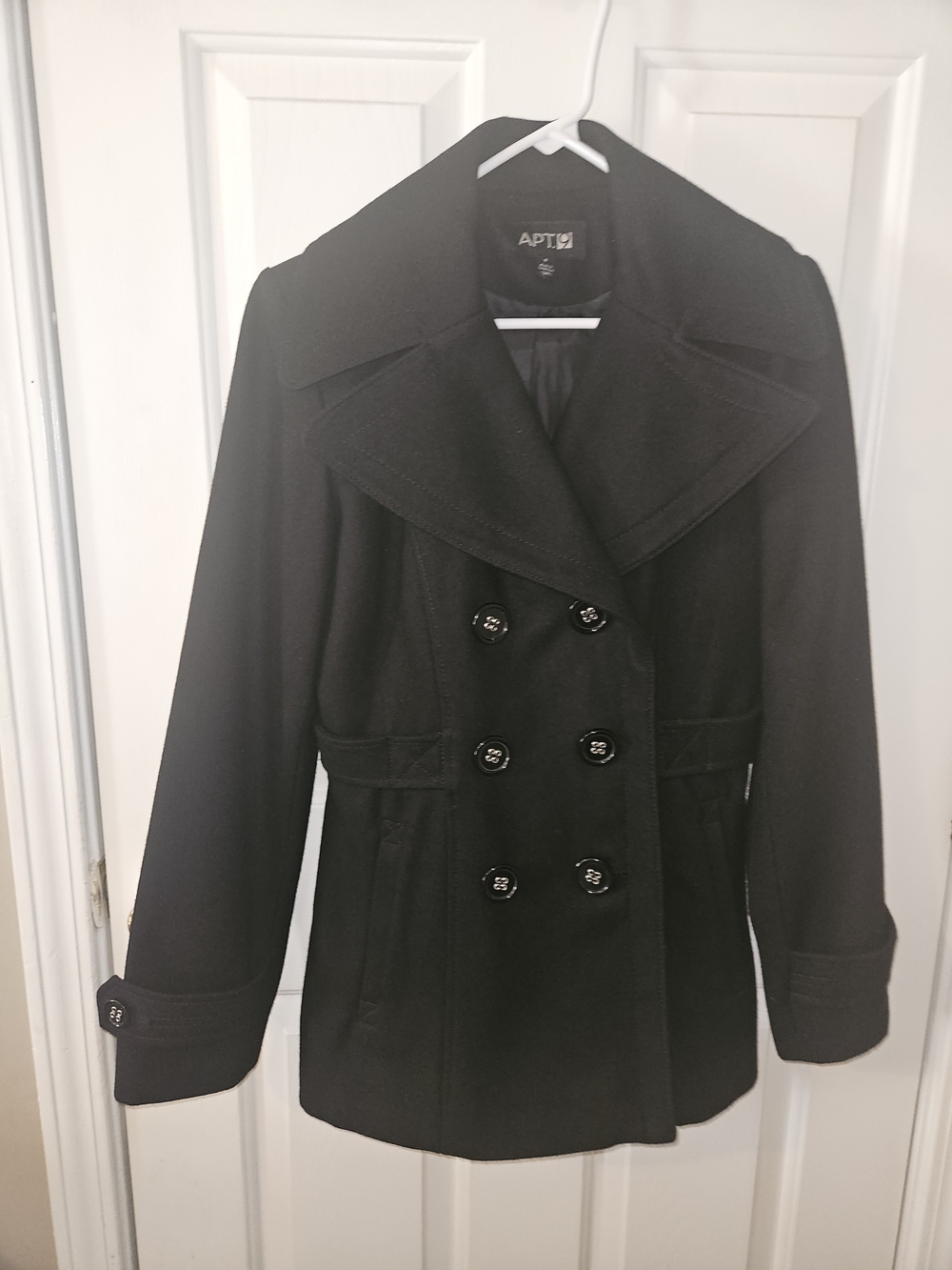 Apt. 9 Black Double-Breasted Pea Coat